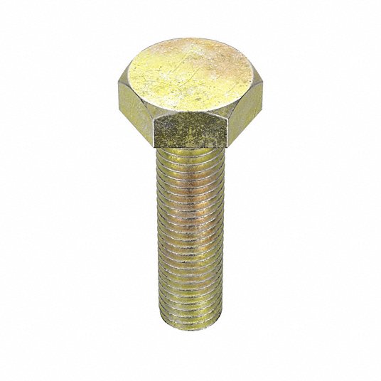 Hex Head Cap Screw, Steel, Grade 8, Zinc Yellow, 1/4 Hex Head Cap Screw Grainger Approved U04104.025.0100