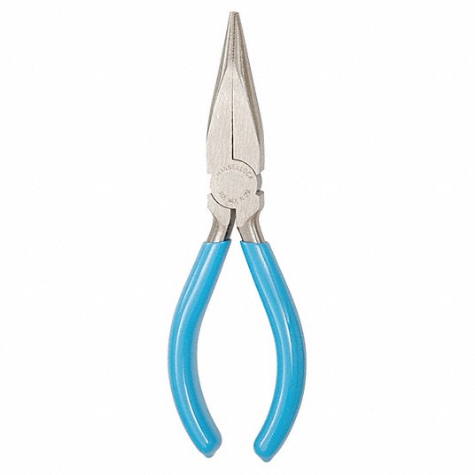Needle Nose Plier, Overall Length 6 inch, Jaw Length 2 inch, Blue Needle Nose Plier Channellock 3026