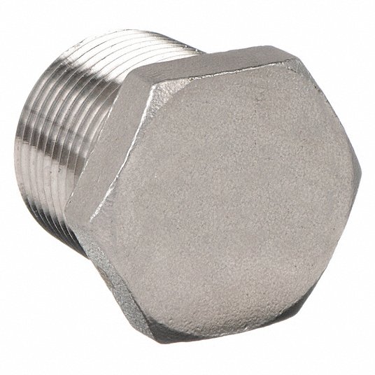 Hex Head Plug: 1inch, Male NPT, 304 Stainless Steel, Class 150, 34mm Hex Head Plug Grainger Approved 1LTK9