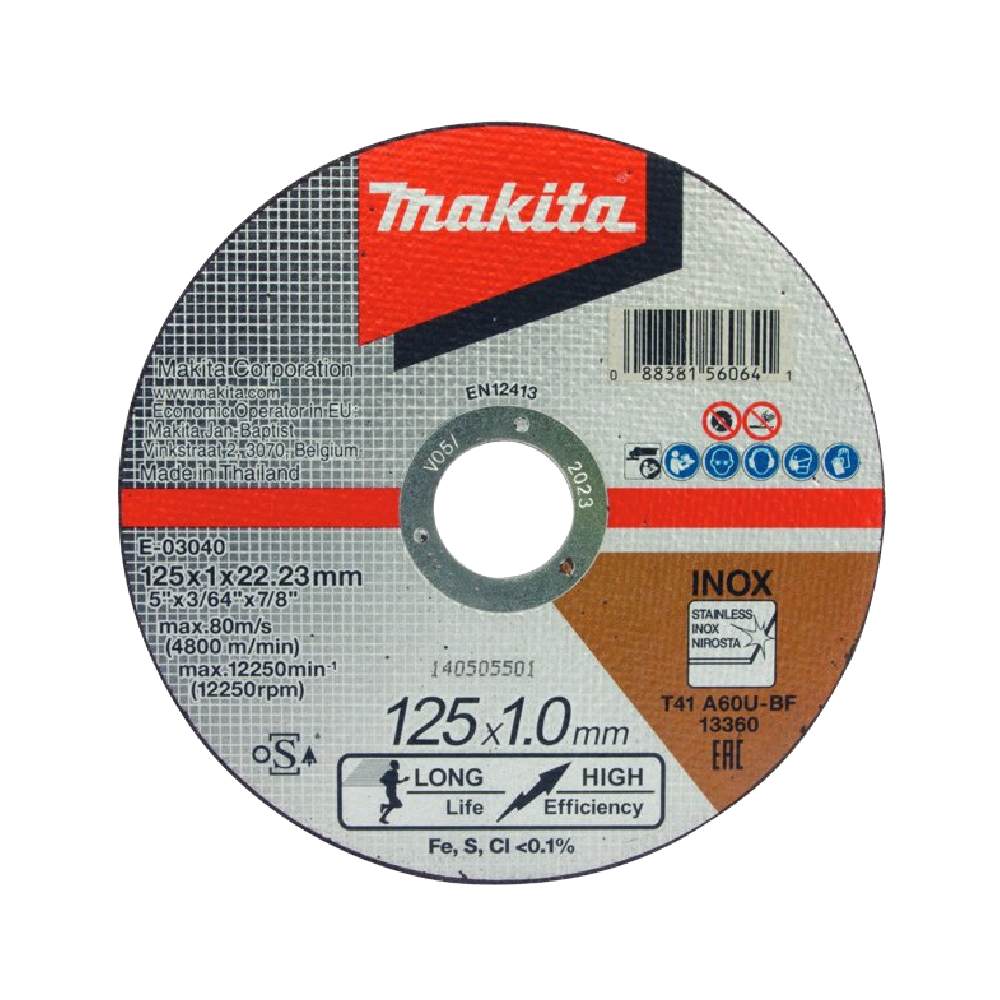 Cutting disc For Stainless steel, Aluminium & Copper, for angle grinder 5 inch Thin Cut-off Wheels Makita E-03040
