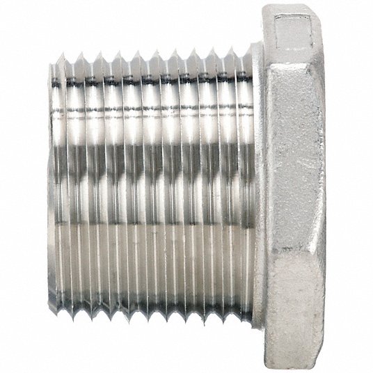 جلبة سداسية 304 من ستانلس ستيل, 1 بوصة × 1/2, ذكرxNPTأنثىNPT, الفئة 150 جلبة سداسية جرينجر ابروفد 1LTG2