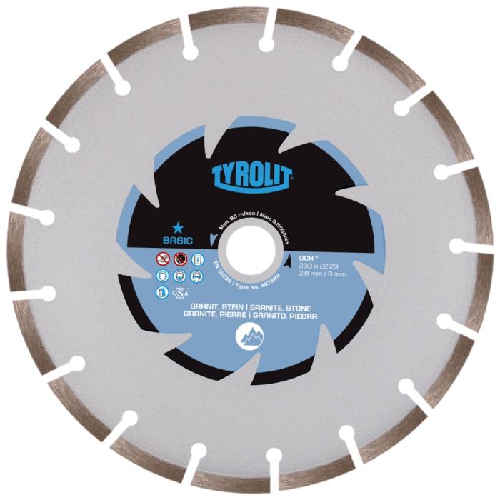 Granite Diamond Blade 9" 1/2 Seg Type 230X2,6X22,23 Granite Cutting Blade Tyrolit 633319 467389