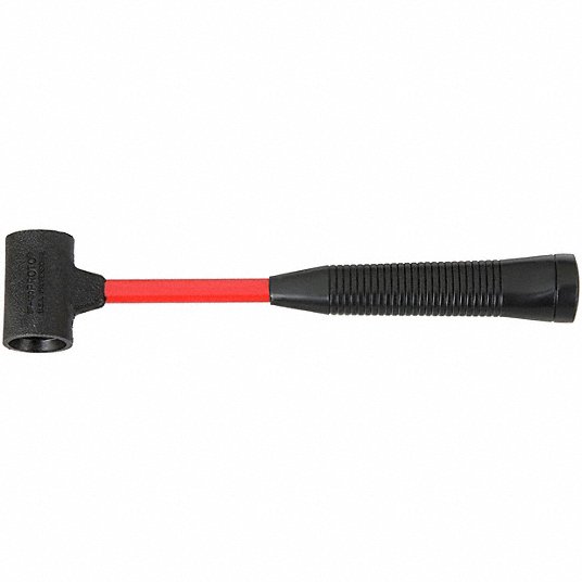 Soft Face Hammer, 8 oz Head Weight, 1 inch Tip Diameter, 12 in Overall Length, Replaceable Tips, Fiberglass Handle Soft Face Hammer Proto JSF105