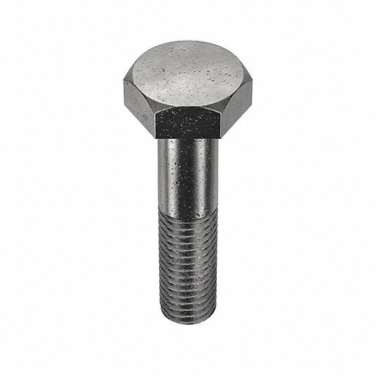 Heavy Hex Bolt, Carbon Steel, Plain, Head Width7/8 in, Thread Size 13, PK 10 Heavy Hex Bolt Grainger Approved HVHS.000024.50