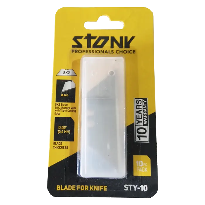 Retractable Cutting Knife Blades, 10 Pcs, Triple Cutting Edge, Thickness 0.6mm Knife Stony STY-10