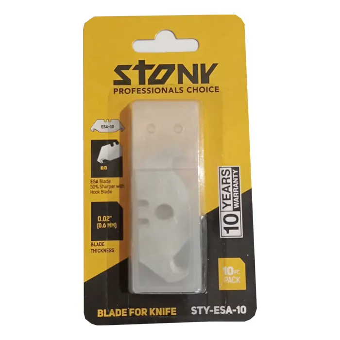 Retractable Cutting Knife Blades, 10 Pcs, Hook Blade, Thickness 0.6mm Knife Stony STY-ESA-10