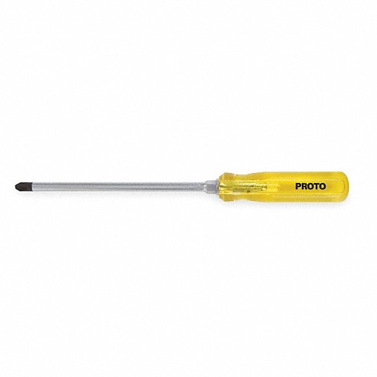 Screwdriver, Tip Size #4, Phillips, Overall Length 13 inch, Steel Screwdriver Proto J9688C