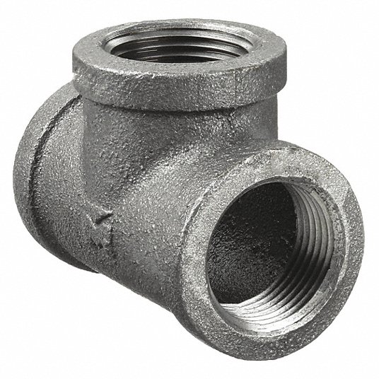 Tee: Malleable Iron, 1 1/2 in x 1 1/2 in x 1 1/2 in Pipe Size, Class 150 Tee Grainger Approved 5P482