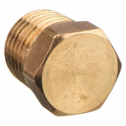 Hex Head Plug: 1/4Inch Pipe Size, Male NPT, Brass, Overall Length 13/16Inch Hex Head Plug Grainger Approved 706121-04