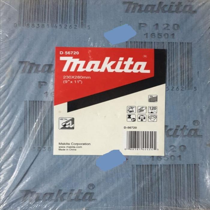 ورق سنفرة مقاس 230× 280مم (درجة الخشونة 120), 50 حبات  ورق سنفرة ماكيتا D-56720