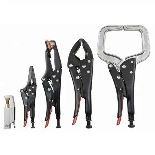 Locking Plier and C-Clamp Set, Long Nose, 1 61/64 inch Max Jaw Opening, 6 7/8 inch Overall  Length Locking Plier and C-Clamp Set Proto JWK5XL