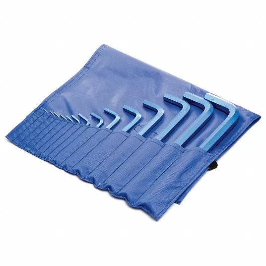 Hex Key Set, L, Metric, Long, 15 Pieces, Pouch, Steel Hex Key Set Metric Blue UST260075