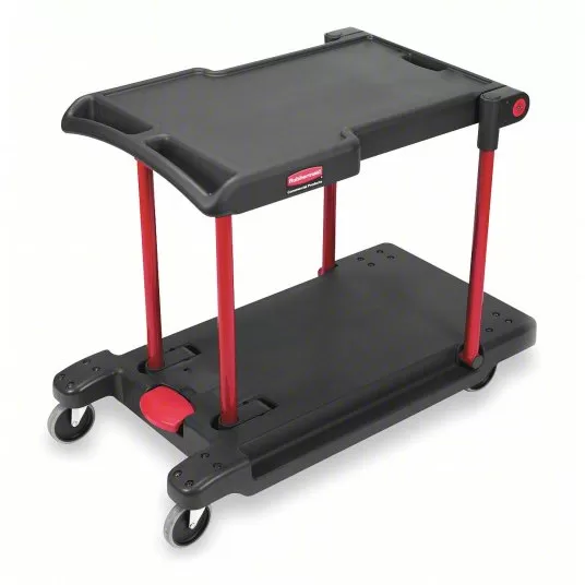 Convertible Utility Cart, with Flush Plastic Shelf & Platform Convertible Utility Cart Khusheim FG430000BLA