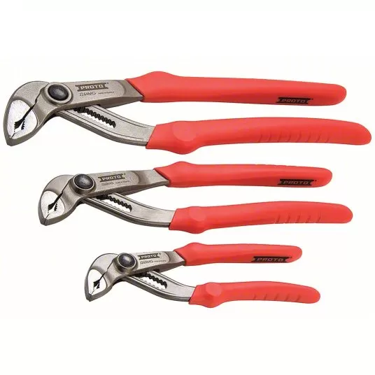 Lock Joint Pliers Set, Steel, Manual, 3 Pliers Lock Joint Pliers Set Proto J260MGS