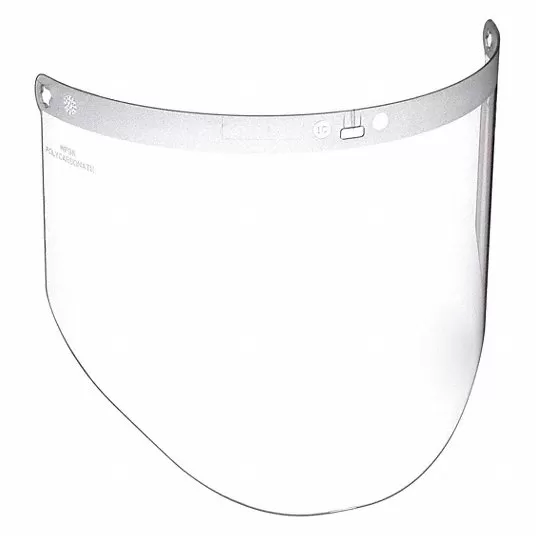 Faceshield Visor, Clear, Uncoated, Polycarbonate, 9 inch Visor Ht, 14 1/2 inch Visor Wd Faceshield Visor 3M 82701