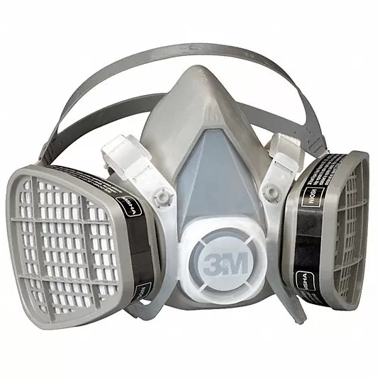 Half Mask Respirator Kit, 5000 Series, M, Includes (2) Organic Vapor (OV) Cartridge Half Mask Respirator Kit 3M 5201