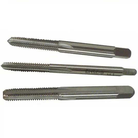 Tap Set, Tap Thread Size 1/4 inch-28, High-Speed Steel, Uncoated, 3 PC Tap Set Westward 5PXK4