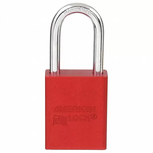 Lockout Padlock, Shackle Dia. 1/4 in1TDB6 Lockout Padlock American Lock A1106RED