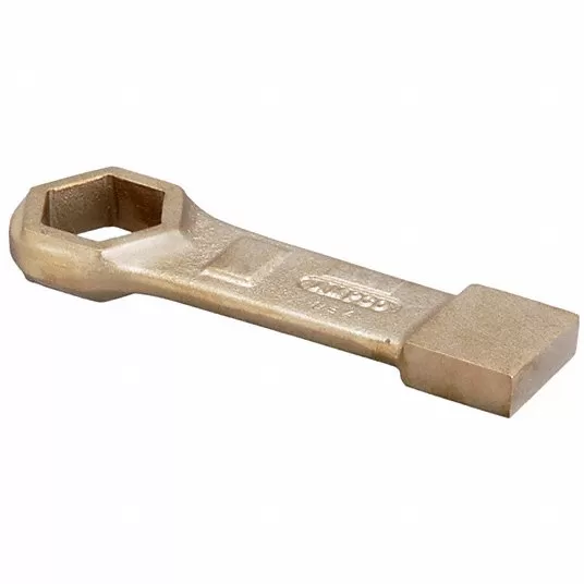 Striking Wrench, Aluminum, Bronze, Natural, Head Size 1 13/16 in, Overall Length 10 in, 0 °1TEC4 Striking Wrench Ampco WS-1811