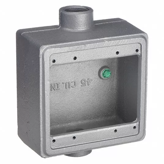 Weatherproof Electrical Box, Number of Gangs 2, Number of Inlets 2, 4.63 in Length Electrical Box Appleton Electric FDC-2-75