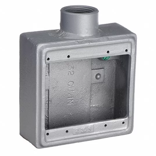 Weatherproof Electrical Box, Number of Gangs 2, Number of Inlets 1, 4.63 in Length Electrical Box Appleton Electric FS-2-100