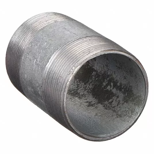 Galvanized Steel Nipple, 1 1/2 in x 2 in, Pipe Schedule 40 Steel Nipple Beck 331032805