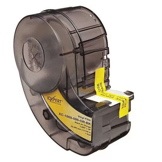 Label Maker Printer Label, 100 Labels per Roll, Black on White, H x 1 1/2 in W, 1 EA Label Maker Printer Label Brady XSL-116-427
