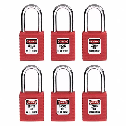 Lockout Padlock, PK 6 Lockout Padlock Brady 51339