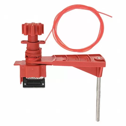 Universal Valve Lockout, Steel, Red Valve Lockout Brady 51388