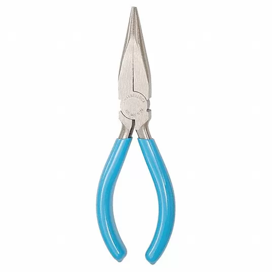 Needle Nose Plier, Overall Length 6 inch, Jaw Length 2 inch, Blue Needle Nose Plier Channellock 3026