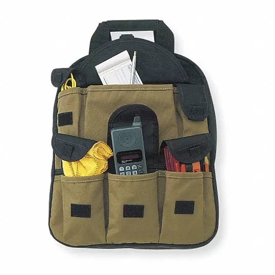 Tool Backpack, 26 Pockets, 14"x4"x16", Tan Tool Backpack Clc 1130