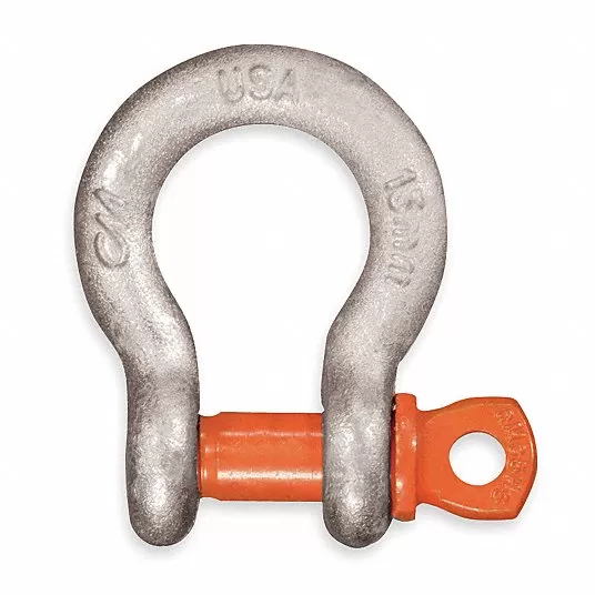 Anchor Shackle, Forged Steel Body Material, Forged Steel Pin Material, 7/16 in Body Size Anchor Shackle Cm MC649G