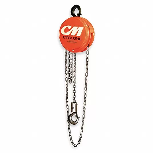 Manual Chain Hoist, 4000 lb Load Capacity, 10 ft Hoist Lift, 1 5/16 in Hook Opening Chain Hoist Cm Cyclone 4626