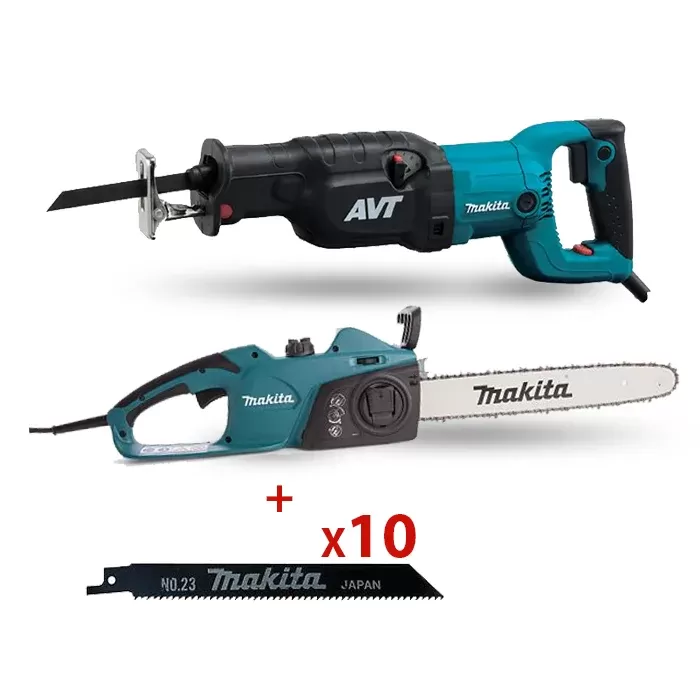 3 Pieces Combo Kit: Electric Chainsaw, Recipro Saw, Recipro Saw Blade Set Combo Kit Makita null