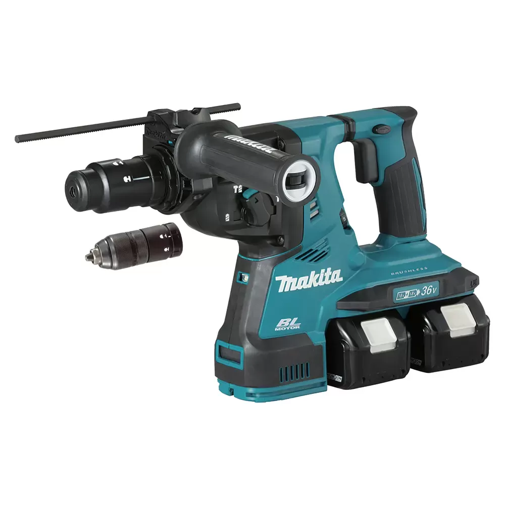 Cordless Brushless Combination Hammer 28mm, For Concrete, Steel, Wood, 3 Operation Modes, 36V, 0~980rpm, 5.1kg Cordless Brushless Combination Hammer Makita DHR281PT2J