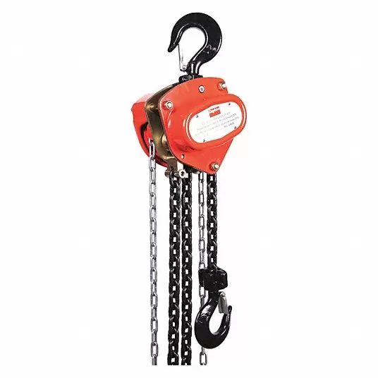 Manual Chain Hoist, 4,000 lb Load Capacity, 20 ft Hoist Lift, 1 17/64 in Hook Opening Chain Hoist Dayton 1VW60