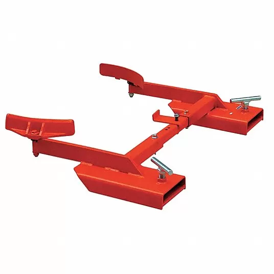 Drum lift attachment for fork truck, 30 gal, 55 gal , 1-Drum, 1,000 lb Load Capacity, 6 inH x 24 inW x 30 in Overall Length Drum lift attachment Dayton 21VG44