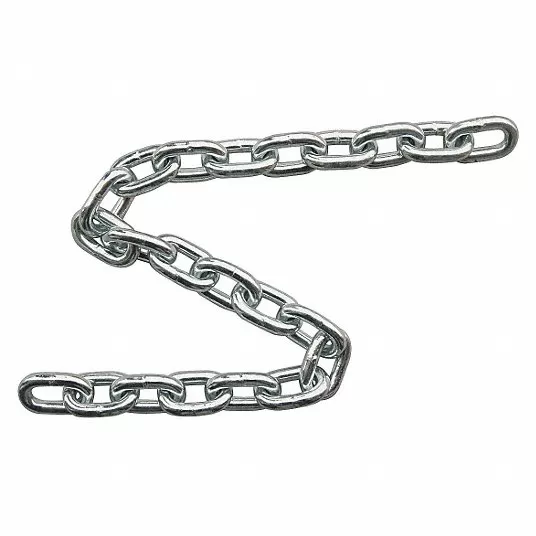 20 ft Grade 30 Straight Chain, 1/4 in Trade Size, 1,300 lb Working Load Limit, Not For Lifting Straight Chain Dayton 1DJT9