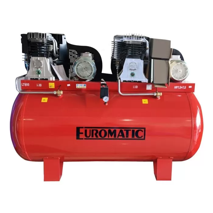 Air Compressor, 900 Liter,15HP, 3 Phase 220/380V, 56.4CFM,1400 rpm, 390Kg Air Compressor Euromatic 55895866