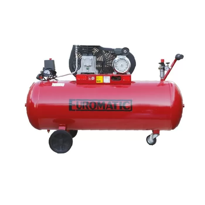 Electric Air Compressor, 100 Liters, 2HP, 1.5KW, 1 Phase - 220V- 60HZ, Made in Italy Air Compressor Euromatic 55902431