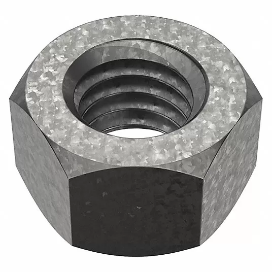 Hex Nut, Steel, Grade 2, Hot Dipped Galvanized, 3/8 "-16 Hex Nut Fabory 12P497