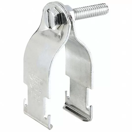 Conduit Strap Clamp, Steel, Electroplated, 1 1/2Inch Conduit Trade Size, Channel Universal Pipe Strap  Conduit Strap Clamp Grainger Approved 703 1 1/2EG