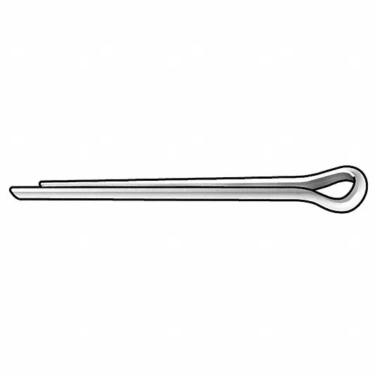 Cotter Pin, Extended Prong, Low Carbon Steel, 1008, Zinc Plated, 5/32 in Pin Dia., PK100 Cotter Pin Grainger Approved 00-156-1250-P