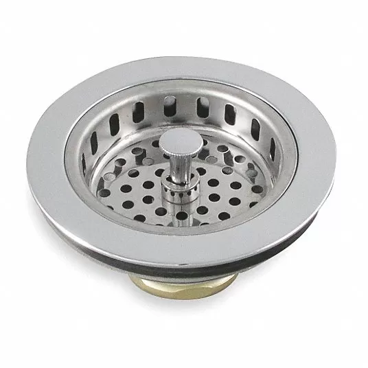 Brass Round Sink Strainers, 3 1/2 inch to 4 inch Drain Strainer Grainger Approved 1PPF4