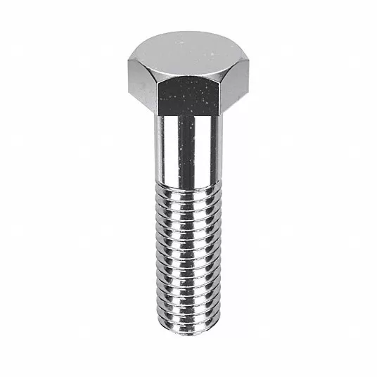 Hex Head Cap Screw: Steel, Chrome Plated, Thread 3/8Inch-16, Head Width 9/16Inch, 1 1/2Inch L, 5Pcs Hex Head Cap Screw Grainger Approved MPB3086