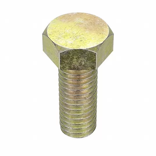 Hex Head Cap Screw: Steel, Zinc Yellow, Thread 3/8Inch-16, Head Width 9/16Inch, 1Inch L, 50Pcs Hex Head Cap Screw Grainger Approved U04104.037.0100