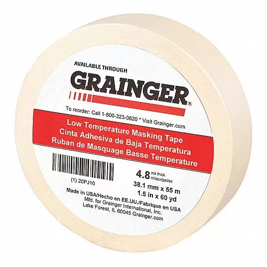 Masking Tape, 1 1/2 Inch X, 60 yd. L, Tan Masking Tape Grainger Approved 20PJ10