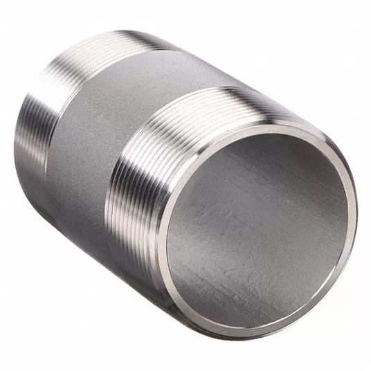 Nipple, 304 Stainless Steel, 1/4Inch Nominal Pipe Size, 6Inch Overall Lg, Threaded on Both Ends Nipple Grainger Approved 4TNZ3
