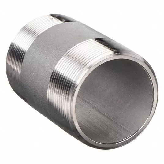 Nipple, 316 Stainless Steel, 3/4Inch Nominal Pipe Size, 4Inch Overall Lg, Threaded on Both Ends Nipple Grainger Approved 4WJW4