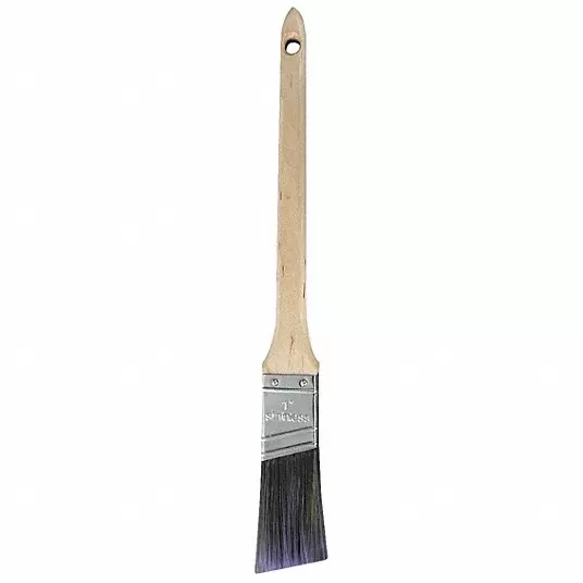 Paint Brush, Angle Sash Brush, 1 Inch, Synthetic, Polyester Paint Brush Grainger Approved 1XRL1
